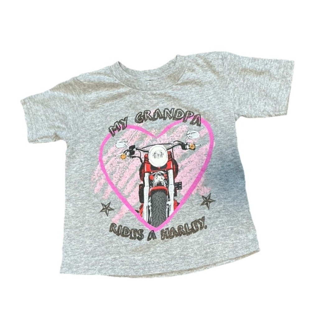 2 Harley Davidson Toddlers My Grandpa Rides A Harley T-Shirt Size 2T